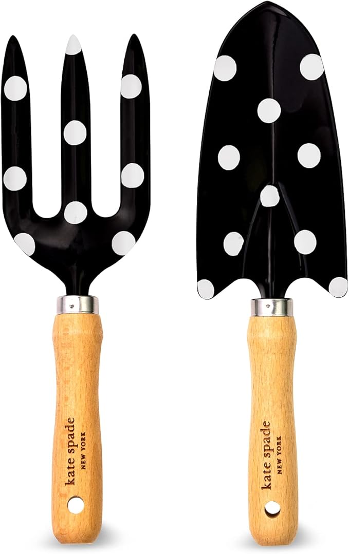 Kate Spade New York 2 Piece Gardening Hand Tools, Cute Garden Tool Set Includes Hand Rake and Trowel for Mother's Day Gifting Picture Dot