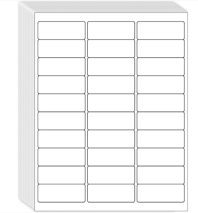 1" x 2-5/8" Shipping Address Labels 3000 Label Stickers Paper for Laser/Inkjet Printer 30 per Page Printable Mailing Labels - Matte, 100 Sheets
