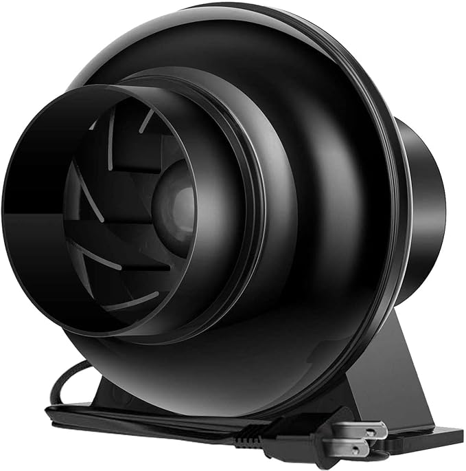 4 inch Exhaust Fan, 200 CFM Plastic Ventilation Fan Blower for Hydroponics Grow Tent