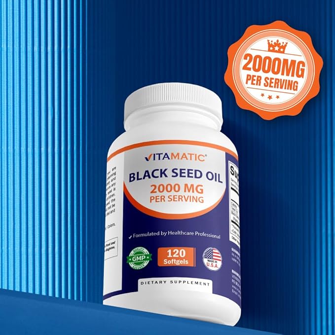Vitamatic Black Seed Oil, 120 Softgels (1,000 mg per Softgel)