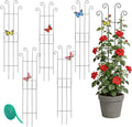 32.6inch Plant Trellis for Pot Climbing Plants Indoors & Outdoor, Garden Trellis for Potted Plants, Rust-Proof Metal Sturdy Yet Gentle Climbing Stakes Support for Ivy Pothos Hoya Monstera (6pcs)