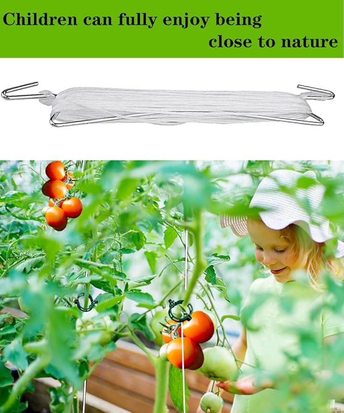 30Pcs Tomato Hooks with String,Plant Support Clips, with 33 Feet Garden Twine - Heavy Duty Plant Trellis for Tomatoes, Cucumbers, Peppers, Vines ，Reusable