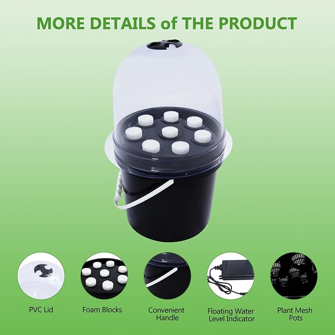 Hydroponics Seedling Cloning System Kit, 8 Holes Cloning System Aeroponic Propagation Kit, Fog Seedling Box, Soilless Hydroponic Equipment for Indoor Outdoor Garden Vegetables