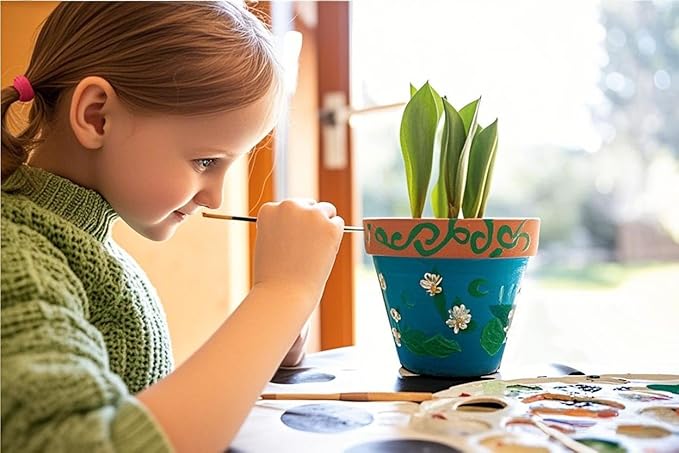Paint & Plant Flower Growing Gardening Kit with 3 Pots for Kidz - Gardening Tools Set Easter Gifts for Girlz & Boyz Agez 5, 6, 7, 8, 9, 10, 11 & 12 Yearz Old Girlz