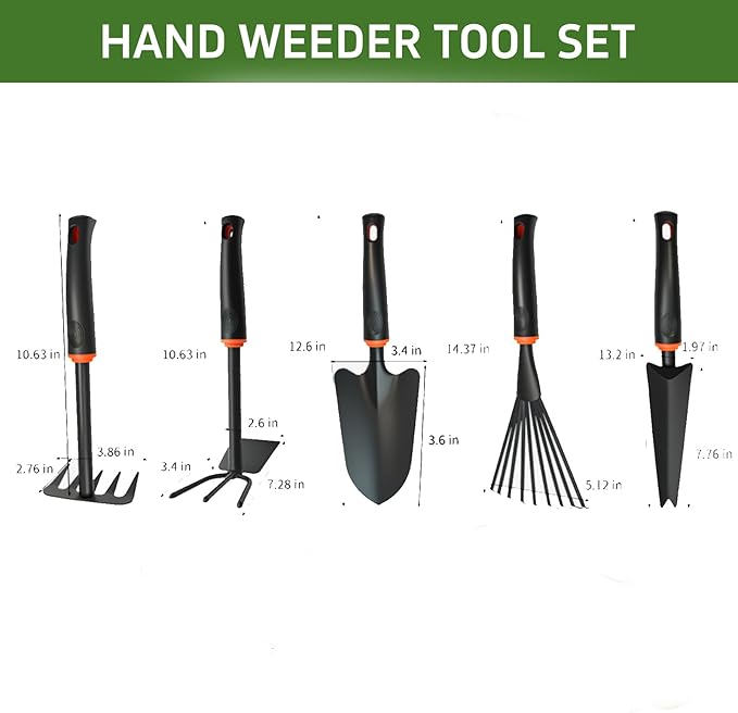 5PCS Weed Puller Tool, Garden Tool Set, Portable Garden Weeder Tool for Vegetable Gardening Backyard Farm Planting
