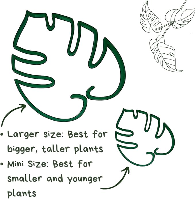 Chatelet Monstera Leaf Plant Support | Unique & Aesthetic Monstera Plant Support | Keeps Plants Tame & Growing Vertical | Made in USA (Mini, Tan), 30870