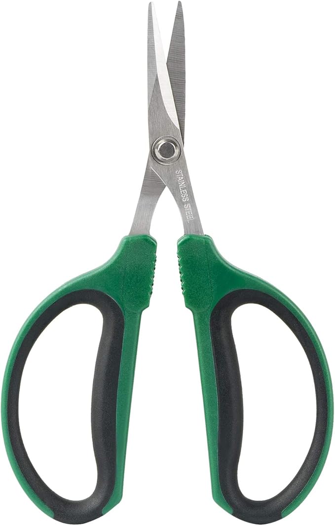 6-Inch Stainless Steel Garden Bonsai Pruning Shears with 40mm Straight Blade Pruners, Anti-Slip Softgrip Micro-Tip Snip