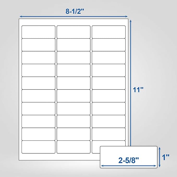 Bostlabel 30 Up Labels 1" x 2-5/8" Shipping Address Labels for Laser/Inkjet Printers, 500 Sheets 15000 Pcs Self Adhesive 30 pet Sheet Return Address Mailing Label Stickers