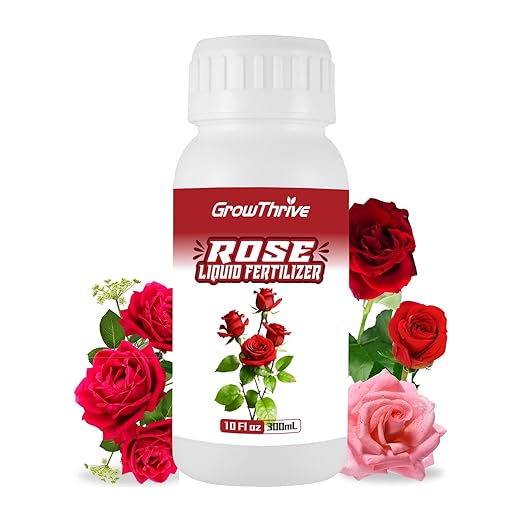 Rose Liquid Fertilizer 10 oz – Organic Rose Plant Food with Probiotics, Natural Flower Fertilizer for Bigger Blooms, Greener Leaves & Healthy Roots – Concentrated 1:400 Formula