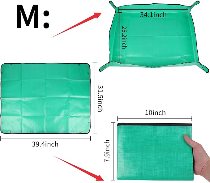 Large Plant Repotting Mat, Waterproof Repotting Tray for Indoor Plants Potting Soil, Gardening Tray Mat, Portable Potting Tray Soil Mat for Indoor House Plants Succulents Orchid