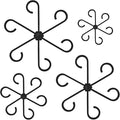 PAGOW 8 Pcs Climbing Houseplant Stem Supports, Black Plastic Flower Plant Growth Stakes Trellis, Reusable Plant Stem Holders, Stem Hook Growth Accessories for Plant Garden (4 Sizes)