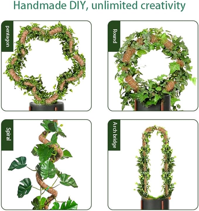 2 Pack 28" Bendable Moss Pole for Monstera Plant Support, Coco Coir Stakes for Climbing Plants, Indoor Trellis for Pothos, Philodendron & Houseplants – Adjustable Plant Support Kit