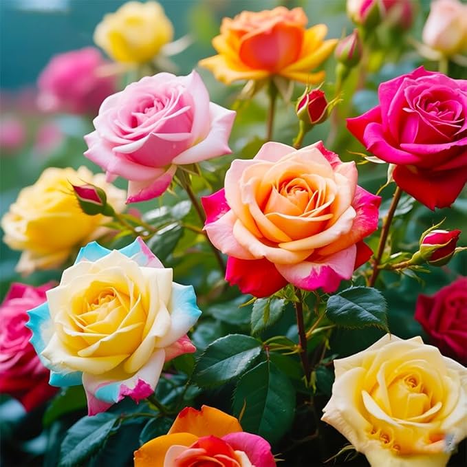 120+ Rose Seeds Mixture Color for Planting-Non-GMO Heirloom Plant Seeds Garden Outdoor-Fragrant, Attracts Bees and Butterflies