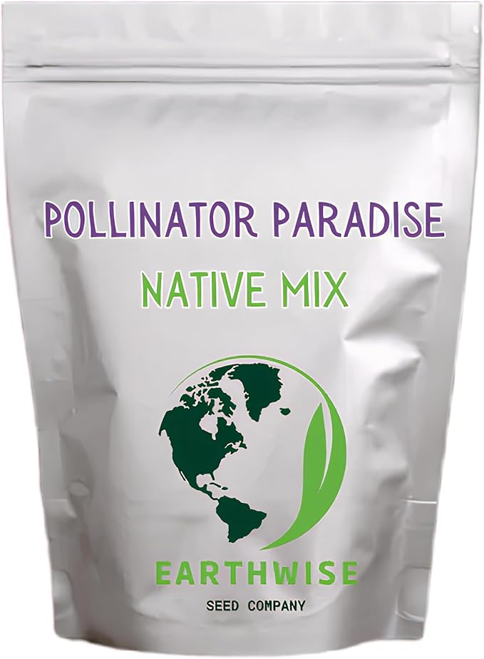 Earthwise Pollinator Paradise Native Wildflower Mix – 1 oz – Bee & Butterfly Friendly, Easy-Grow – Covers 150 sq. ft.