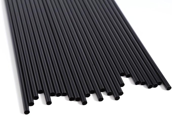 600pcs 10.23 Inch Black Color Disposable Plastic Straws,0.24 Inch Diameter Drinking Straws for Tumblers Ice Coffee and Festive Parties