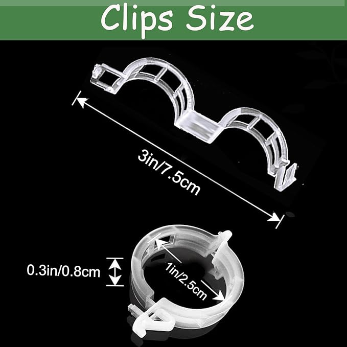 250PK Secured Plastic Plant Clip, Plant Support Clips, Garden Clips for Climbing Plants, Plastic Trellis Clips Plant Support Clips Tomato Grape Vine Vegetables Plant Fixing Clips