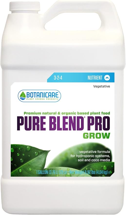 Botanicare Pure Blend Pro Grow, Nutrient, 3-2-4, 1 gal.