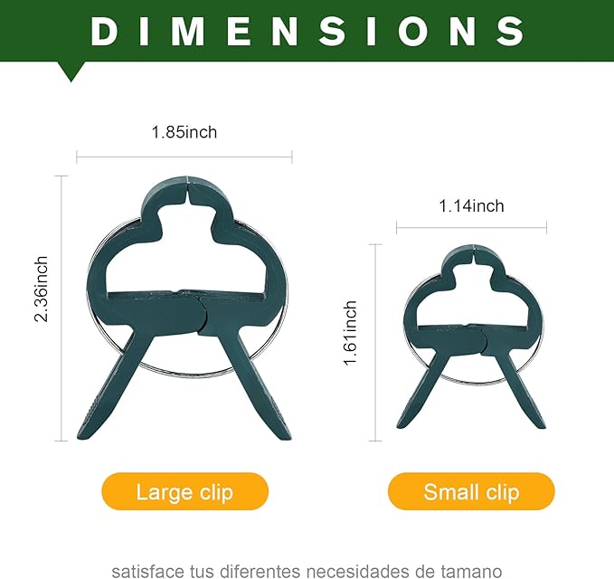 A Plant Clamp Used for Climbing Plants,Horticultural Clip Used to Support Climbing of Flower Stems, Vines, Vegetables, and Tomatoes,Vine Clip for Garden Vine Training (Green, 60 small60 Big)