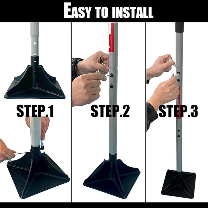 Heavy Duty Steel Tamper 8"x8" with 48 inch Handle and Rubber Grip Ideal Garden Landscaping Rammer for Earth Soil Asphalt, Gravel and Dirt Compaction Levelling Paver Tool Trash Tamper