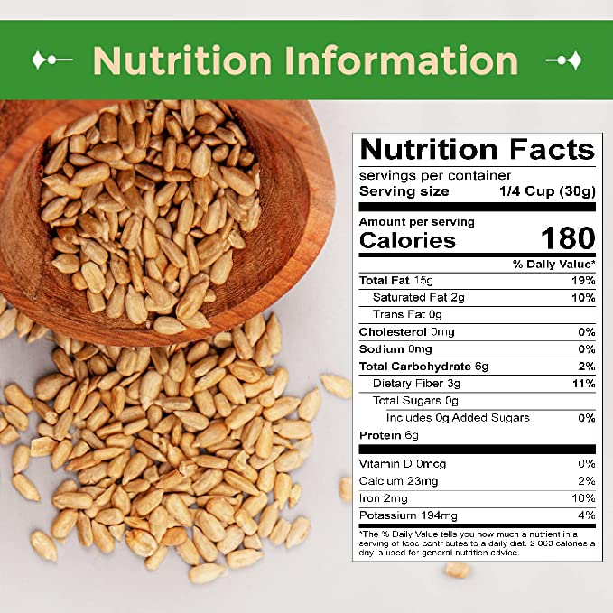 Sincerely Nuts Sunflower Seed Kernels Raw (No Shell) (1lb bag) | Delicious Antioxidant Rich Snack | Source of Protein, Fiber, Essential Vitamins & Minerals | Vegan and Gluten Free