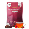Hibiscus Raspberry Herbal Tea Bags, Caffeine Free Pyramid Tea Bags, Fruity Berry Blend with Rosehip, Lemongrass & Orange Peel, Hot or Ice Tea, 50 Biodegradable Bags