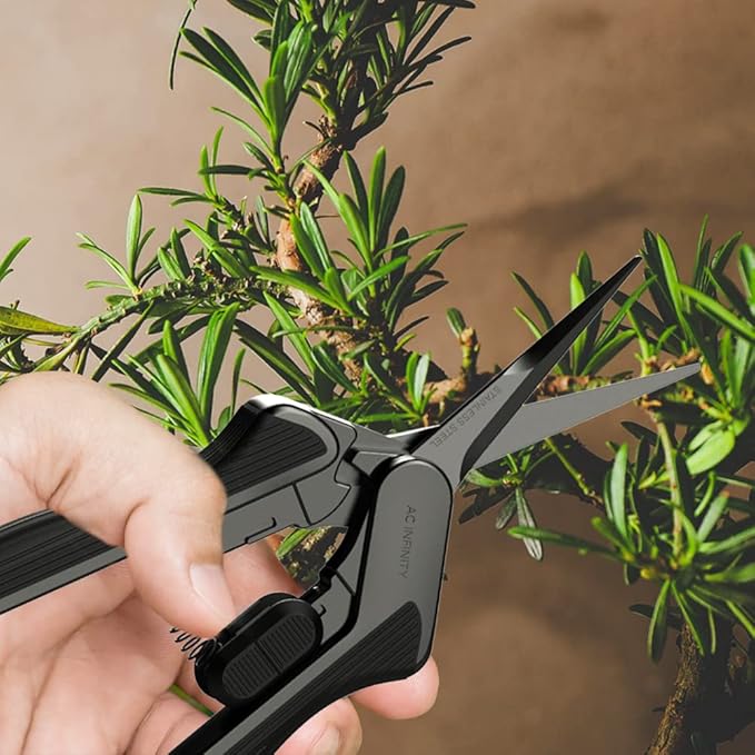 AC Infinity 6.6” Stainless Steel Pruning Shear with Cleaning Kit, Lightweight Ergonomic Design, Nonstick Teflon Coated Blades for Gardening, Hydroponics, Grow Tents