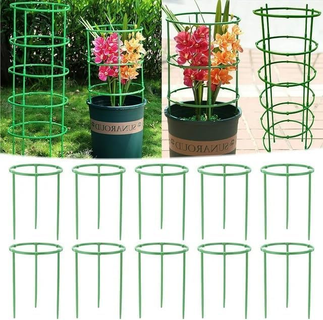 Green Tomato Cage | Tomato Support | Adjustable Green Plant Supports for Garden | 48in Deformable Assembled Support | Trellis for Vegetable, Flower and Fruit Growing