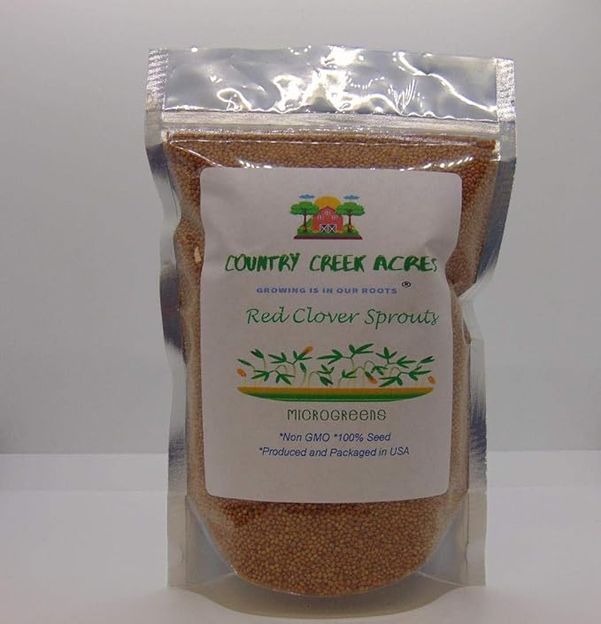 Red Clover, Microgreen for Sprouting, Red Clover Sprouting Seeds - 4 Ounces, Resealable Bag, Sprouts, Microgreens, Gardening, Food Storage Product Name
