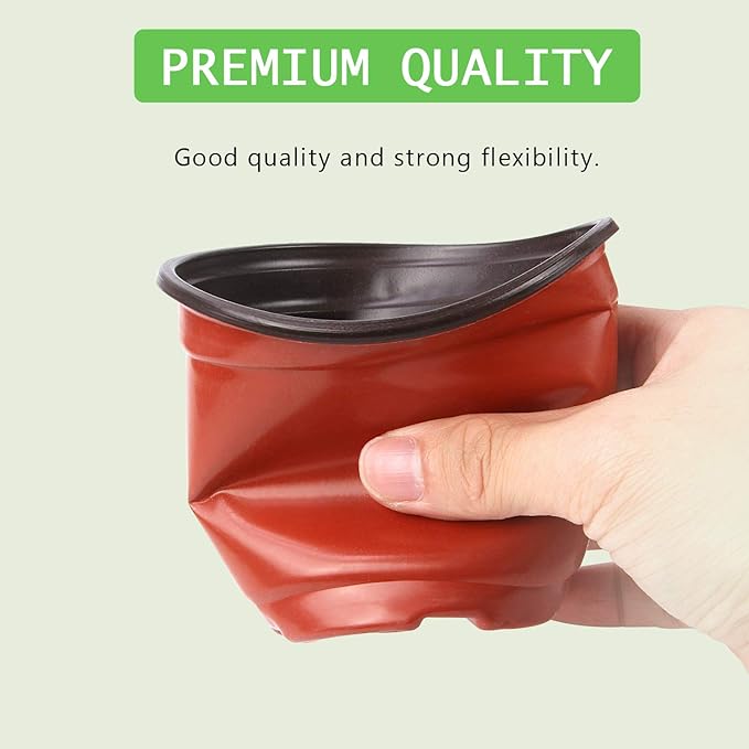 Augshy 220 Pcs 4 Inch Plastic Plant Nursery Pots Seed Starting Pots Containers with 300 Labels for Succulent Seedling Cutting Transplanting