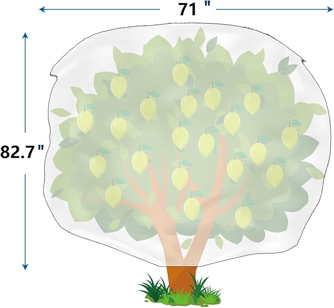 Homimp Plant Covers Freeze Protection, 2 Pack Frost Covers with Zipper Drawstring (71" x 82.7") Plant Protection Cover Bags for Outdoor Winter Frost Cold Weather Shrubs Trees Jacket Covers(Green)