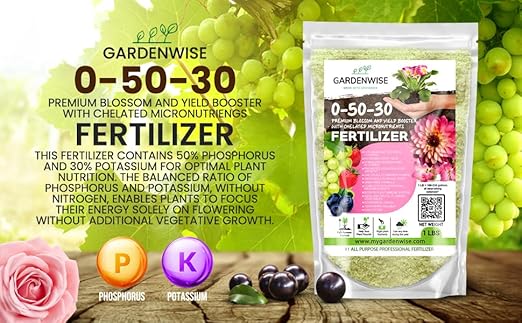 0-50-30 Universal Premium Bud and Bloom Booster Increases Flowering & Yield, for Use in Soil and Hydroponics, Super Concentrated Flower Fuel (1/2 LBS)