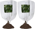 CMINGJ Plant Frost Protection Covers with Viewing Window, 63" x 70.8", 2.06oz/yd², Reusable Drawstring Tree Cover, Winter Tree Blanket with Zipper for Outdoor Plants, Frost Protection Cloths (2 Pack)