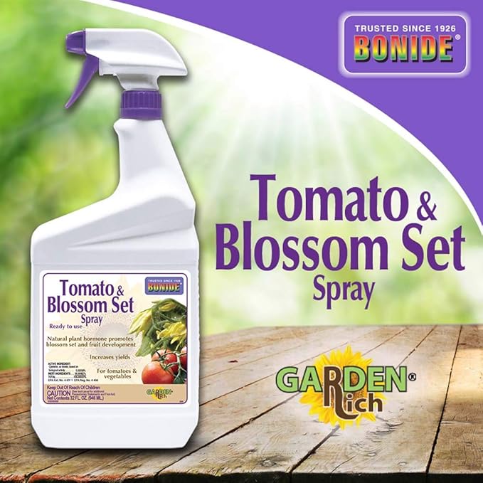 Bonide Tomato & Blossom Spray Set, 32 oz Ready-to-Use, Increases Harvest of Fruits & Vegetables in Home Garden