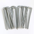 Petgrow 6 Inch Garden Stakes Galvanized Landscape Staples,U-Type Turf Staples for Artificial Grass, Rust Proof Sod Pins Stakes for Securing Fences Weed Barrier,Outdoor Wires Cords Tents Tarps,100