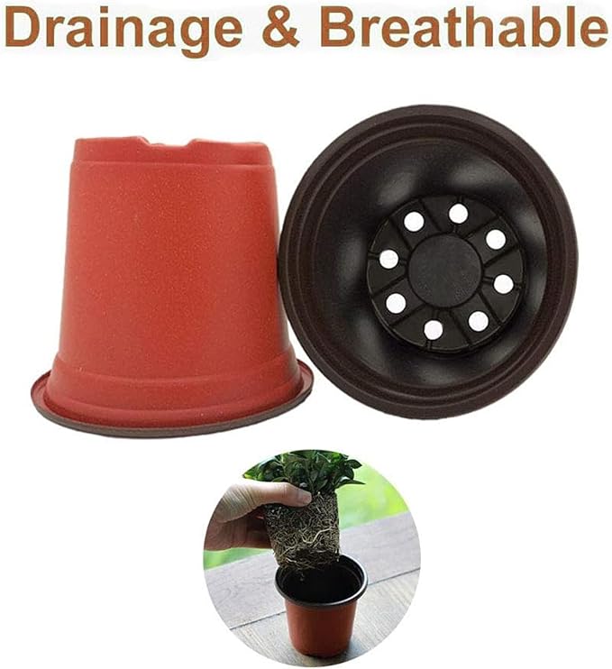 Baaxxango 100 Pcs 3.5 Inch Plastic Seedlings Plants,Nursery Pots,Seed Starting Pot for Succulents, Seedlings, Cuttings, Transplanting