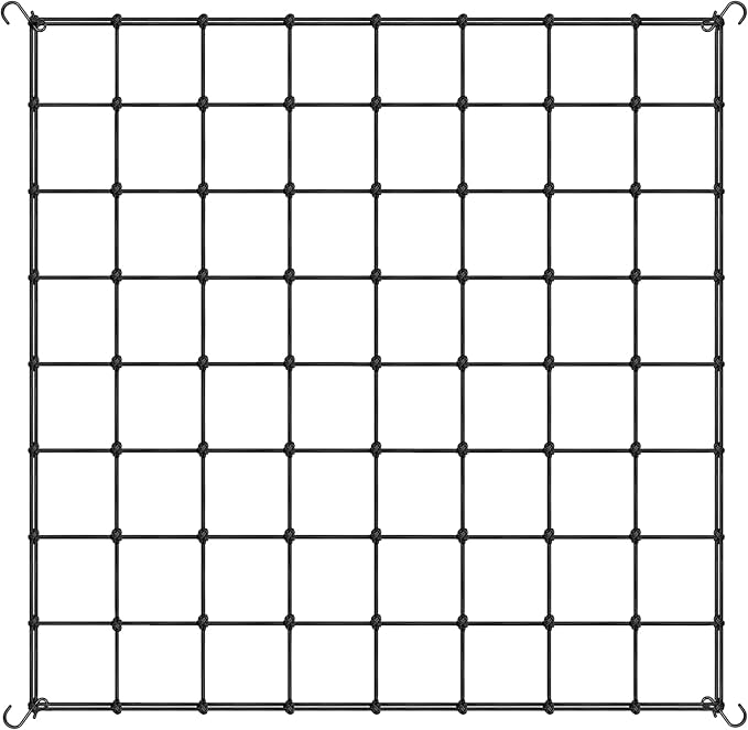 Simple Deluxe Elastic Trellis Netting for 5x5', Heavy Duty Elastic Plant with Hooks, Flexible Hydroponics Support for Grow Tent, Gardening, Climbing Plants, 1 Pack, Black
