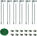 6 Packs Plant Support Sticks for Indoor Plants, Two Sizes (12 or 24 Inches) Orchid Stick and Clip, 0.18 inch Thicker Support Stake with Plant Ties and 12 Pcs Plant Clips for Flowers