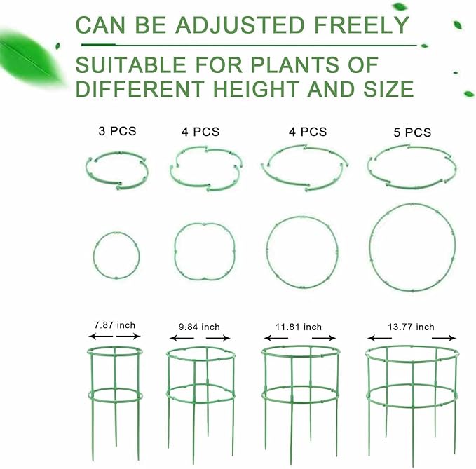 Lcukyalc 36 Packs Plant Support Stakes with Twist Ties, Clips & Labels for Garden, Stackable Flower Support Stake, Indoor Outdoor Plant Stakes for Tomato, Monstera, Climbing Plants.