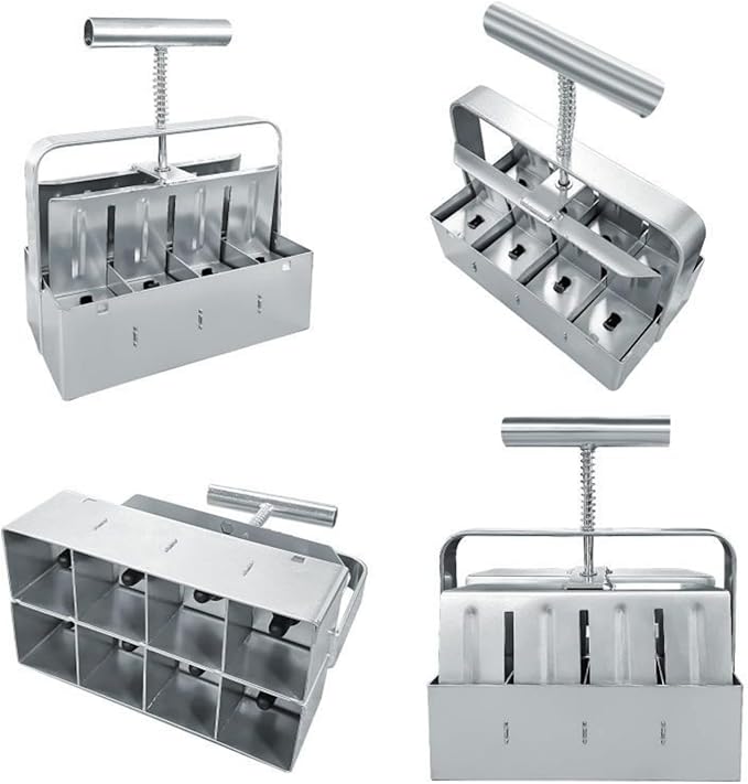 Soil Blocker with A Seedling Tray 8 Cell 2 Inch Soil Block Maker Handheld Block Maker with 3 Sizes Seed Pins Garden Blocking Tools for Seedings, Cuttings, Greenhouses