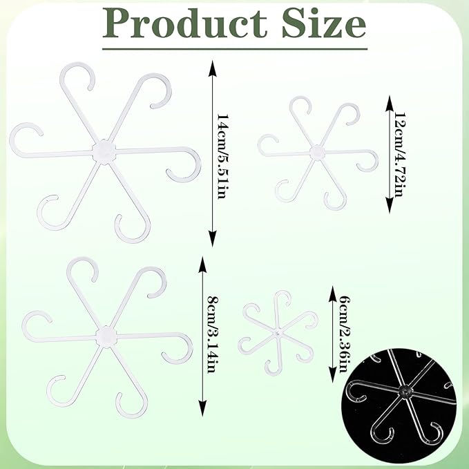 12 Pcs Climbing Houseplant Stem Supports, 4-Size Acrylic Plant Stem Holders Plants Stabilizers Plants Support Rings for Indoor Potted Climbing Frame Monstera(Transparent)