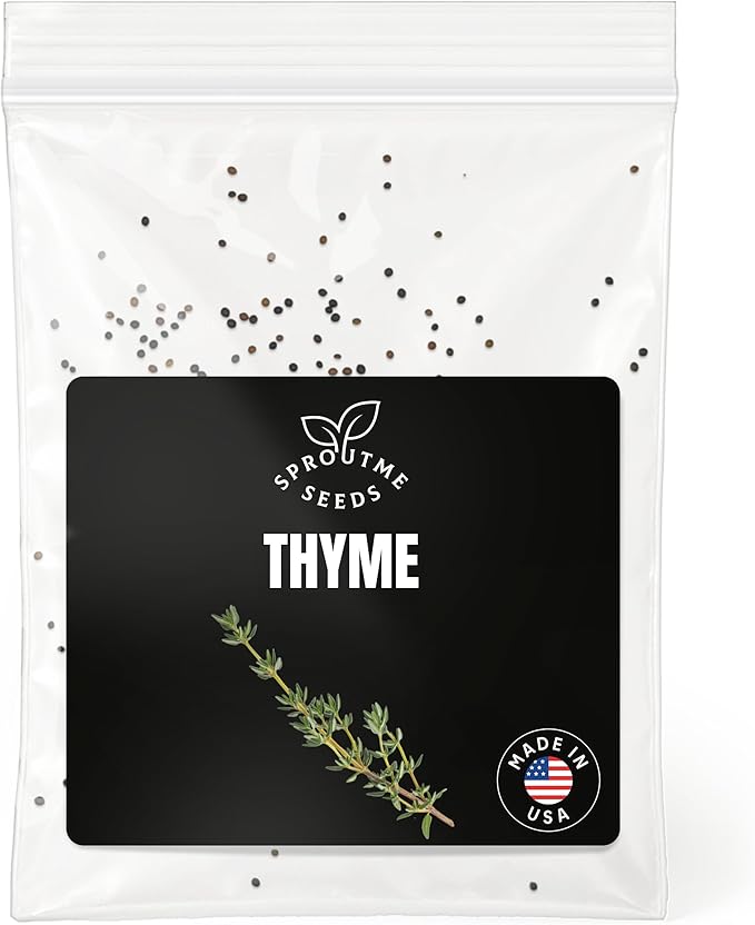 Fall & Winter Thyme Seeds for Indoor & Outdoor Planting – 200+ Non-GMO Heirloom USA-Grown Fragrant Culinary Herb for Cooking & Tea with High Germination (Thymus vulgaris)