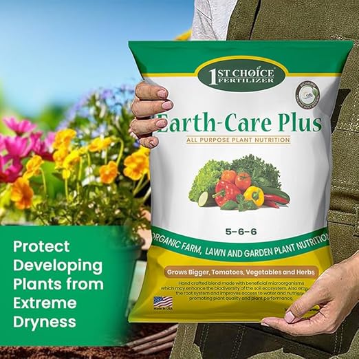 Earth-Care Plus 5-6-6 Organic Fast Acting Fertilizer for Plants - Water-Soluble Plant Food for Vegetables, Trees, and Flowers - Boost Growth for Lawns, & Gardens 4lb (1Pack)