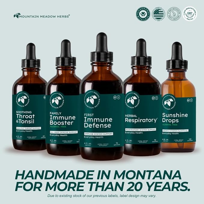 Mountain Meadow Herbs First Immune Defense | All Natural Immune Support in a Fast Acting Liquid Supplement - 2 oz.