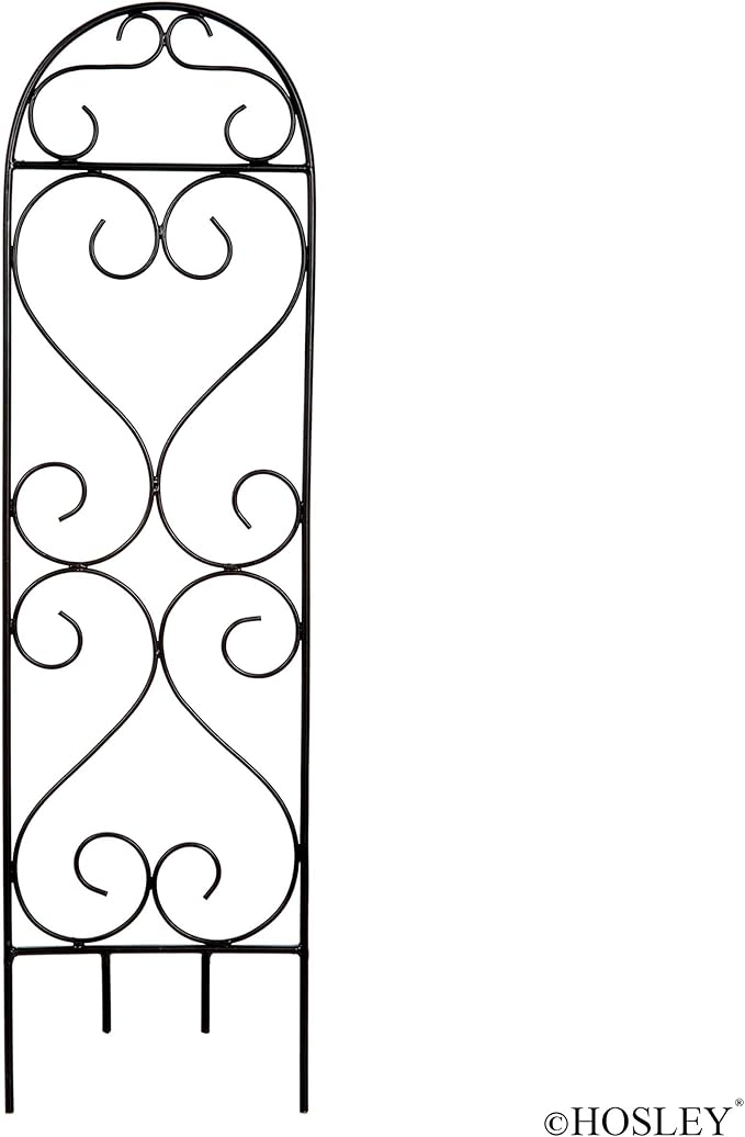Hosley Set of 4 Iron Wave Pot Trellis 7.5" W x 27" H, Ideal Gift for Floral Arrangements Wedding or Party and Use Next to Structures Home or in Planters for Growing Floral Plants Vines and Vegetable