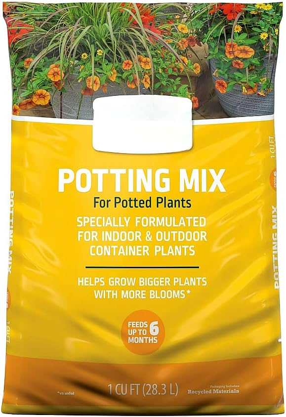 Potting Mix for Potted Plants – 1 Cu. Ft. Indoor and Outdoor Plant Soil, Ready to Use Potting Soil for Container Plants, Flowers, Herbs, and Houseplants