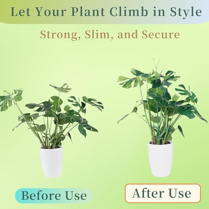 5 Pack Stackable Monstera Plant Support Stakes, 38inch Climbing Garden Plant Support Sticks Structures for Indoor Outdoor Plants Alternative to Moss Pole