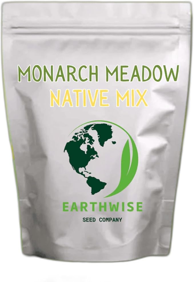 Earthwise Monarch Meadow Native Wildflower Seed Mix – 1oz – Covers 150 sq ft – Attracts Monarchs & Pollinators – Easy-Grow Native Blooms