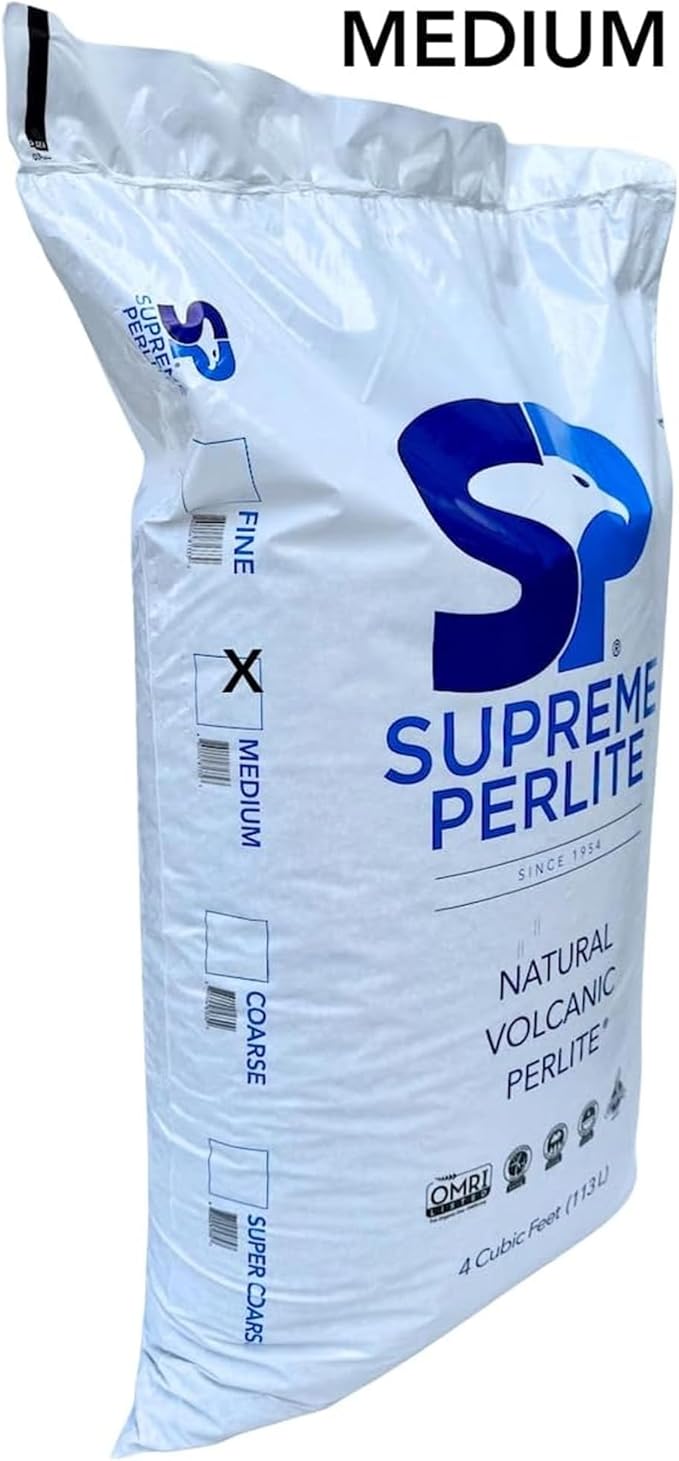 Supreme Perlite Medium Horticultural Perlite, 4 Cubic Feet Bag - Organic Potting Soil Mix Amendment for Seed Starting, Succulent, Cactus, Orchid, Bonsai, and Indoor or Outdoor Gardening