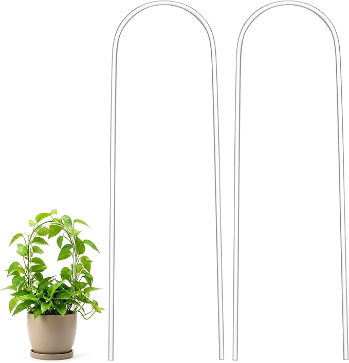 2 Pack Plant Trellis Indoor, 15 inch Small U Acrylic Plant Trellis U-Shaped Plants Vine Support Trelli for Climbing Plants Indoor