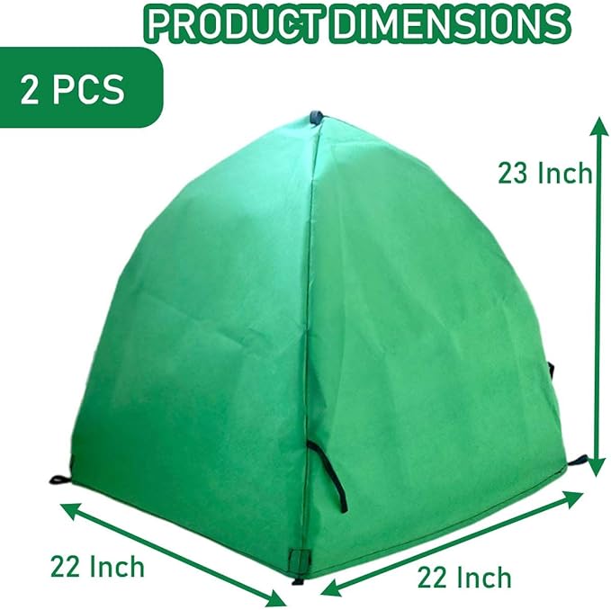 2 Pack Winter Plant Covers Freeze Protection Shrub Covers, Plant Frost Protection Tent, Warm Plant Tents Protecting for Fruit Potted Plants Tree from Freezing Animals Eating(22x22x23in, Frost Cloth)